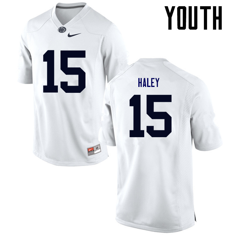 Youth Penn State Nittany Lions #15 Grant Haley College Football Jerseys-White